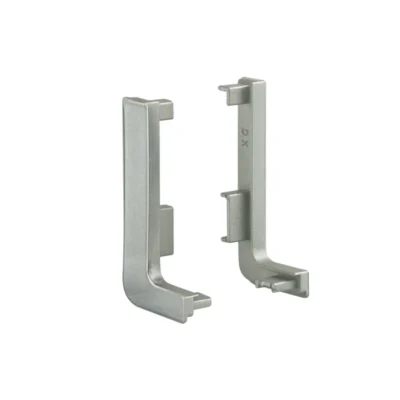 PVC Left and Right End Cap for 1005 Countertop Profile, Brushed Inox