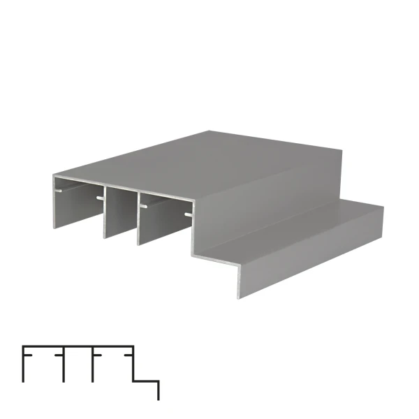 Top Track Rail for Sliding Systems PS75/PS80/PS88/SKM80AY - 6m, Chrome