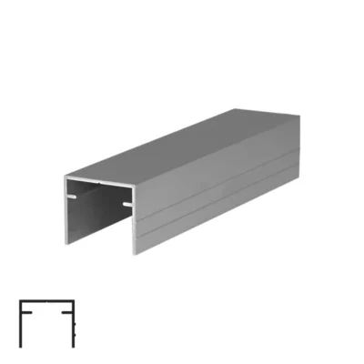 Single Top Rail for Sliding System PS75/PS80/PS88/SKM80AY - 6m, Matte Chrome