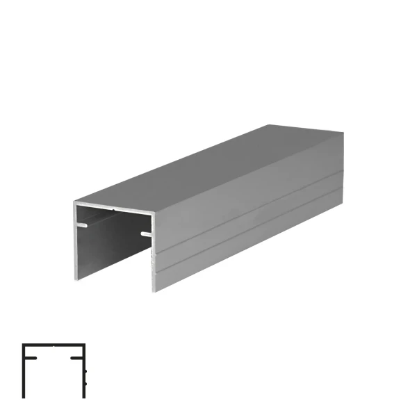 Single Top Rail for Sliding System PS75/PS80/PS88/SKM80AY - 6m, Matte Chrome
