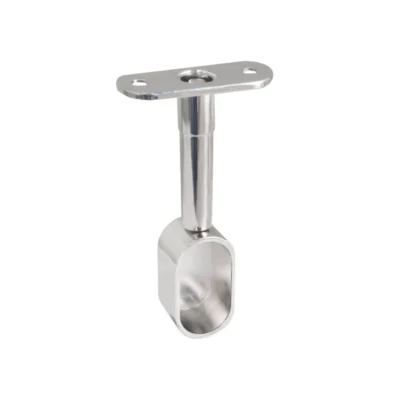 Adjustable Height Elliptical Wardrobe Rail - Matte Chrome