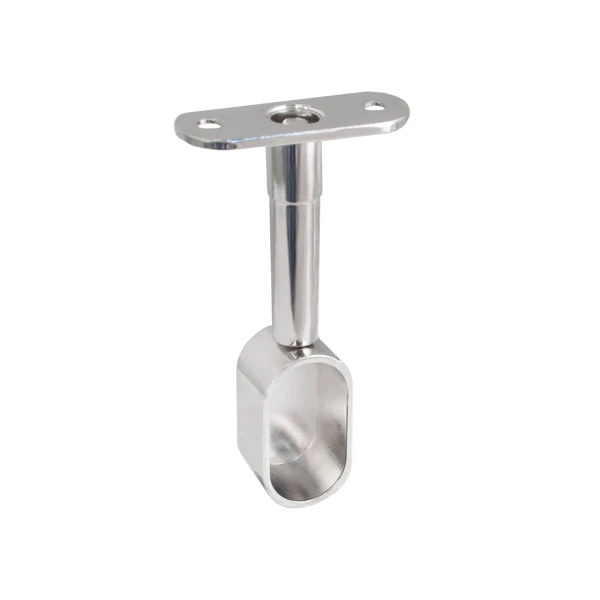 Adjustable Height Elliptical Wardrobe Rail - Matte Chrome