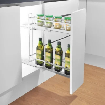 Arctic Soft-Close Pull-Out Basket for 150mm Cabinet - White Solid Base