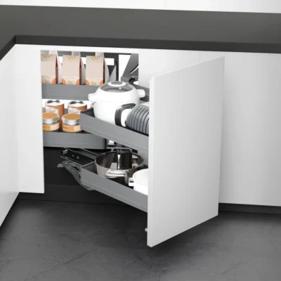 Noir Soft-Close Blind Corner Pull-Out Mechanism for 900mm Cabinet