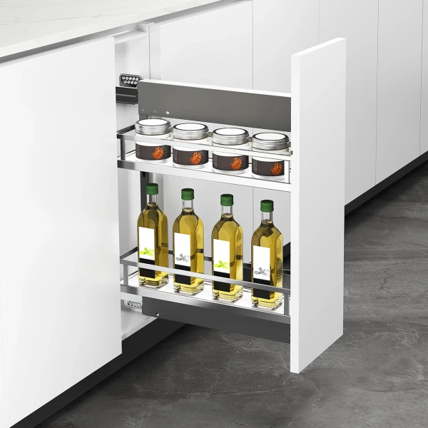 Arctic Soft-Close Pull-Out Basket for 200mm Cabinet - White Solid Base