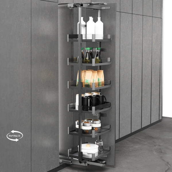 Krista Rotating Pantry Unit with Soft-Close - 6 Shelves - 400mm