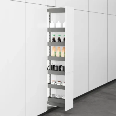 Noir Pull-Out Pantry Unit with Soft-Close - 1850mm - 6 Tiers - 200mm
