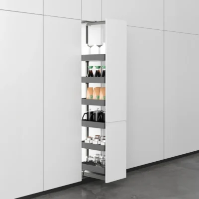 Noir Pantry Pull-Out Unit with Soft-Close - 6 Levels - 400mm Cabinet