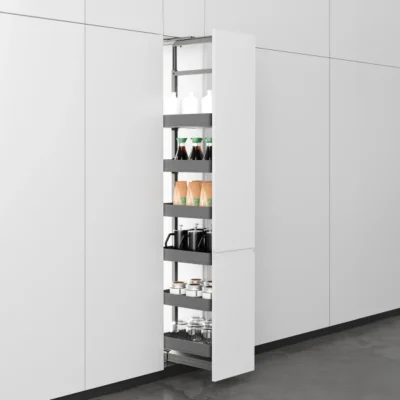 Noir Pull-Out Pantry System - Soft Close - 6 Levels - 400mm Cabinet