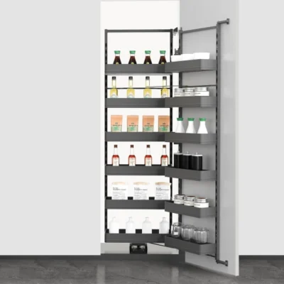 Noir Pull-Out Pantry System - 1700mm Height - 6 Levels - 600mm Cabinet