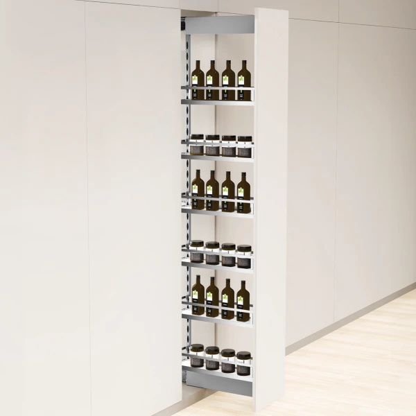 Arctic Pantry Pull-out Unit with Soft-close, White, H1850mm, 200mm