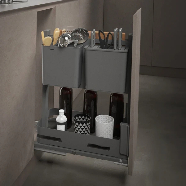 Soft-Close Bottom Mount Pull-Out Basket for 300mm Cabinet