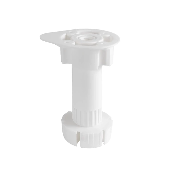 Adjustable 3-Part PVC Furniture Leg - White