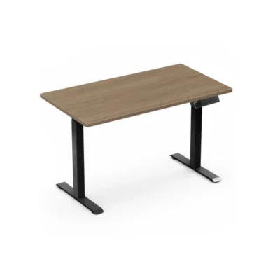 Electric Height-Adjustable Desk with Black Frame and Desktop