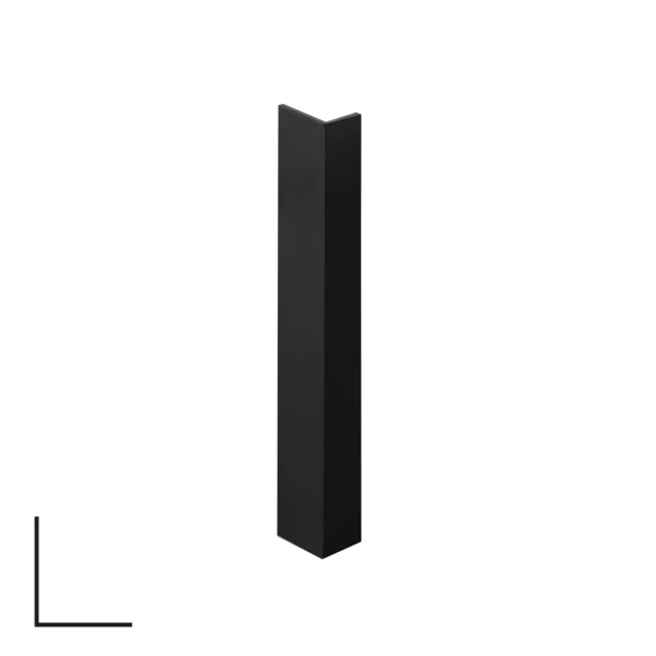 10x15mm Aluminum Corner Profile - 6m, Matte Black
