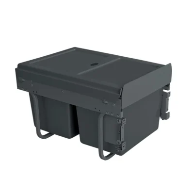 30L Built-in Waste Bin with Soft-Close and Front Panel for 400mm Cabinet