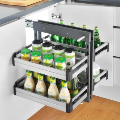 Zenith Soft-Close Stainless Steel Blind Corner Mechanism - 900 mm