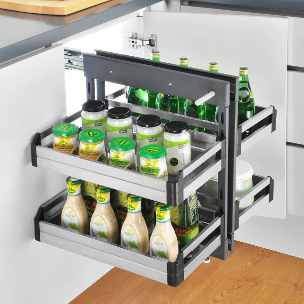 Zenith Soft-Close Stainless Steel Blind Corner Mechanism - 900 mm