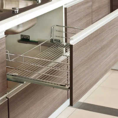 Soft-Close Side-Mounted Pull-Out Basket for 400mm Cabinet