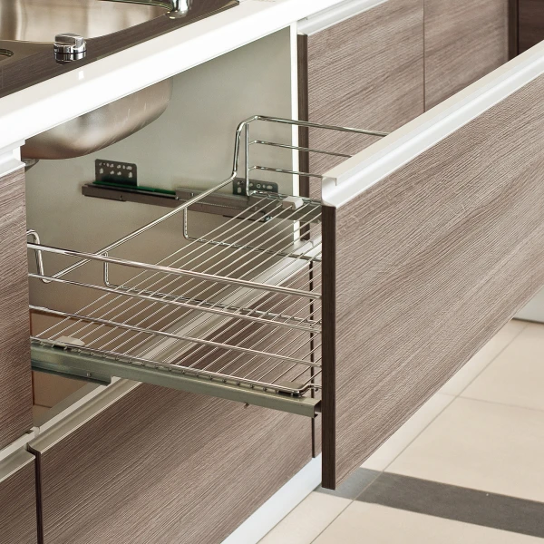 Soft-Close Side-Mounted Pull-Out Basket for 400mm Cabinet