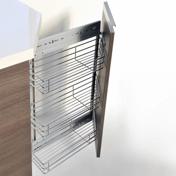 Side-Mounted Pull-Out Basket with Soft-Close - For 250mm Cabinet, 45°