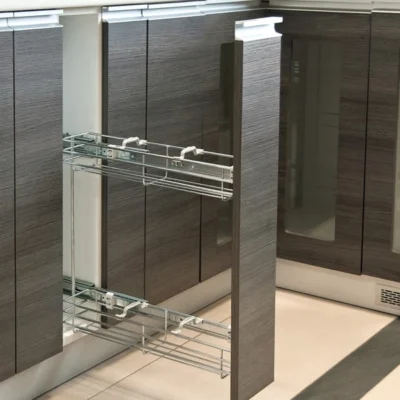 Side-Mounted Pull-Out Basket with Soft-Close for 150-250mm Cabinets