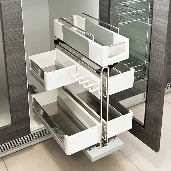 Zenith Soft-Close Pull-Out Detergent Basket for 400mm Base Cabinet