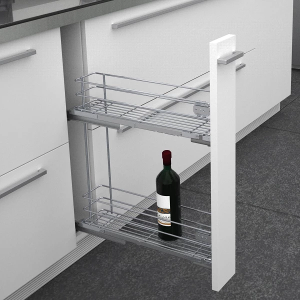 Green Line Side-Mounted Pull-Out Basket for 150mm Cabinet