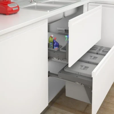Built-in Waste Bin 42L for 900mm Cabinet with Soft-Close Slides