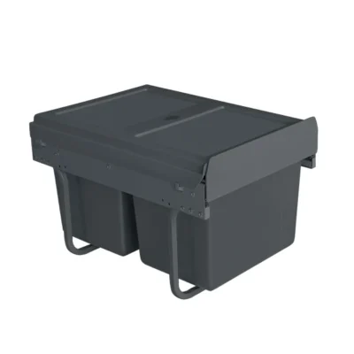 Built-in Waste Bin 30L with Soft-Close - 2x15L for 400mm Cabinet