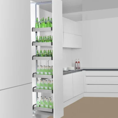 Zenit Pantry Pull-Out Unit - Soft Close - Stainless Steel - 6 Levels