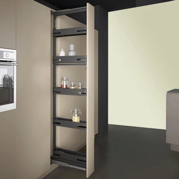Pull-out Pantry System with Soft-Close - 5 Shelves - 150mm Cabinet
