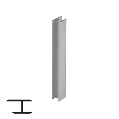 Connecting Profile for 8mm Panels - 6m, Matte Chrome