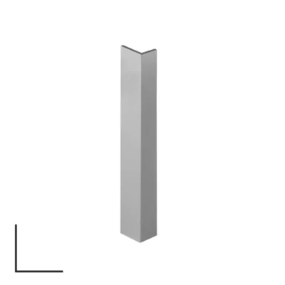 Aluminum Corner Profile 10x15mm - 6m, Matte Chrome