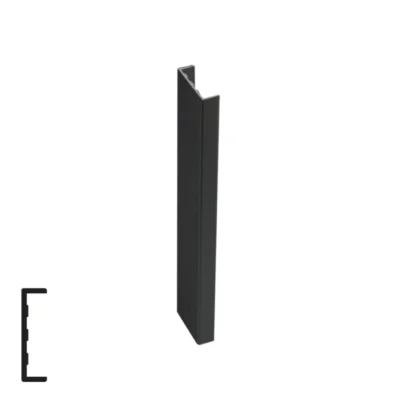 U-Channel Finishing Profile for 18mm Panels - 6m, Matte Black