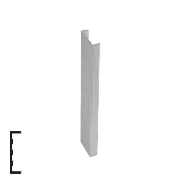 U-Channel Finishing Profile for 18mm Panels - 6m, Matte Chrome
