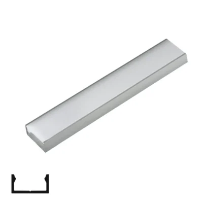 Matte Chrome Aluminum Profile with PVC Cover for LED Strip - 3m