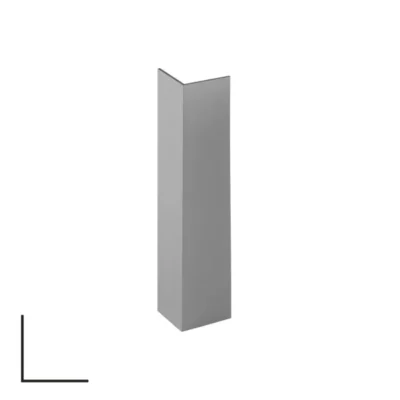 Aluminum Corner Profile 20x20mm - 6m, Matte Chrome