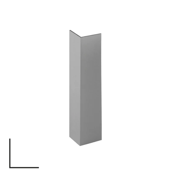 Aluminum Corner Profile 20x20mm - 6m, Matte Chrome