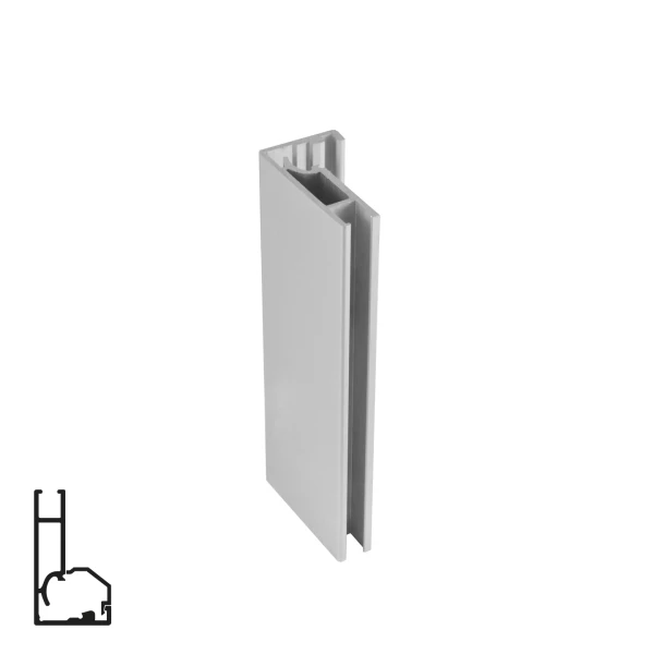 Decofix Cabinet Door Profile 38mm - 2.8m, Matte Chrome