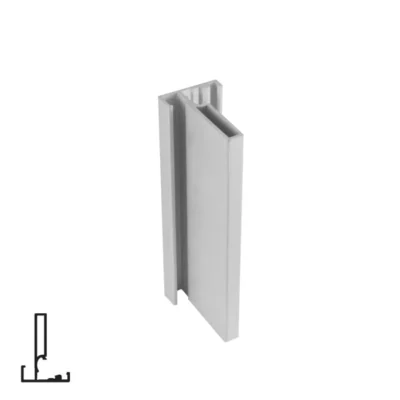 Decofix Glass Door Profile 40mm - 2.8m, Matte Chrome