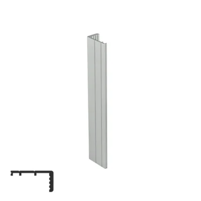 Glass Cabinet Door Profile - 6m, Matte Chrome