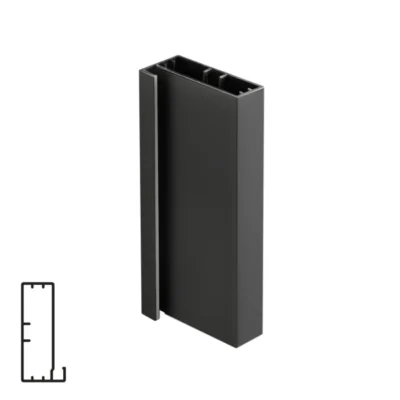 Aluminum Profile for Glass Door - 6 Meters, Matte Black