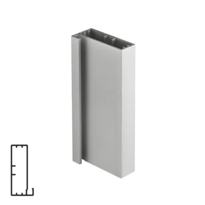 Aluminum Profile for Glass Door - 6 Meters, Matte Chrome