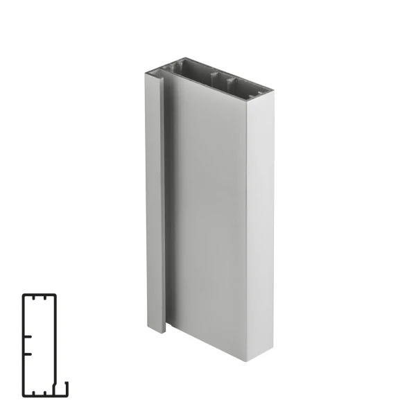 Aluminum Profile for Glass Door - 6 Meters, Matte Chrome