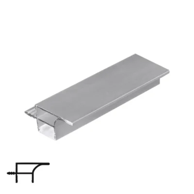 Aluminum Edge Handle Profile for LED Strip - Matte Chrome - 3m