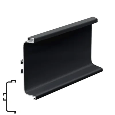 4m Aluminum Intermediate Profile for LED Strip - Matte Black