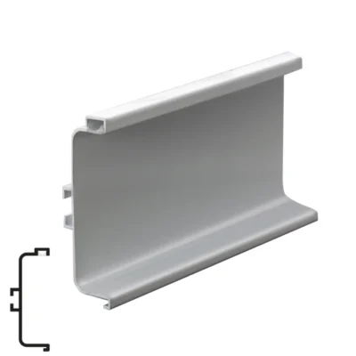 Aluminum Intermediate Profile Matte Chrome with PVC Cover for LED - 4m