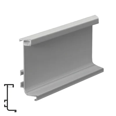 Aluminum End Profile Matte Chrome with PVC Cover for LED Strip - 4m