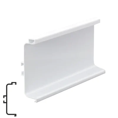 Aluminum Intermediate Profile Gloss White with PVC Cover for LED - 4m